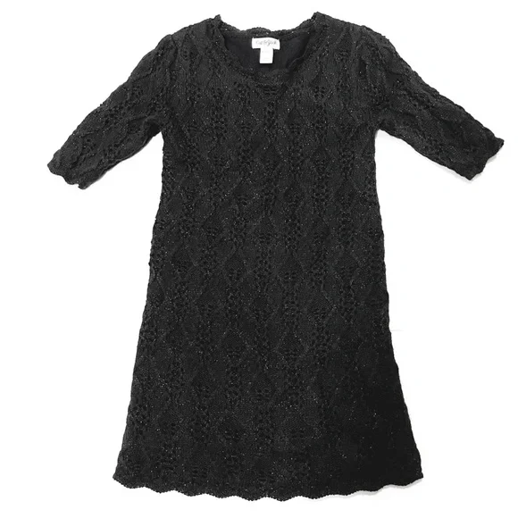 cat and jack crochet dress Cat & Jack Dress Girls 5T Crochet Detail Ruffle Hem Yellow Cotton Long Sleeves